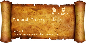 Marosán Euszták névjegykártya